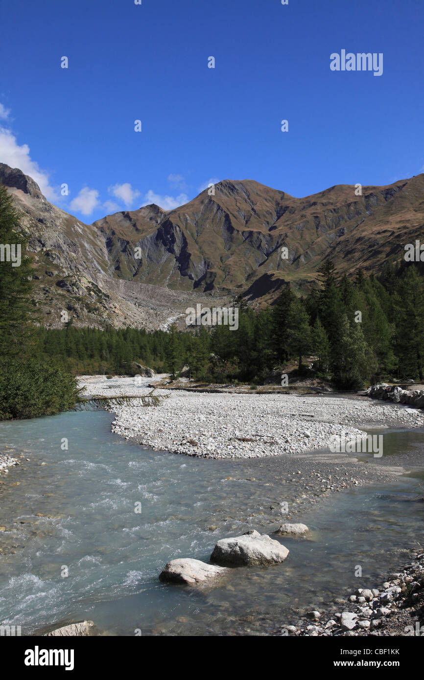 L'Italie, les Alpes, vallée d'Aoste, Val Ferret, paysage, Banque D'Images