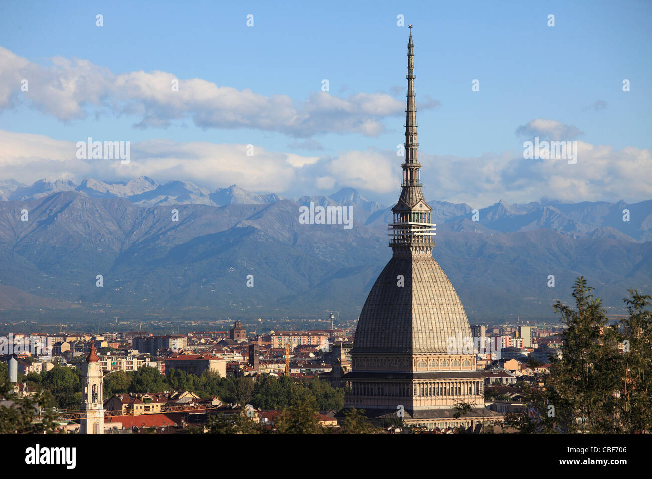L'Italie, Piémont, Turin, Mole Antonelliana, vue générale, d'horizon, Banque D'Images