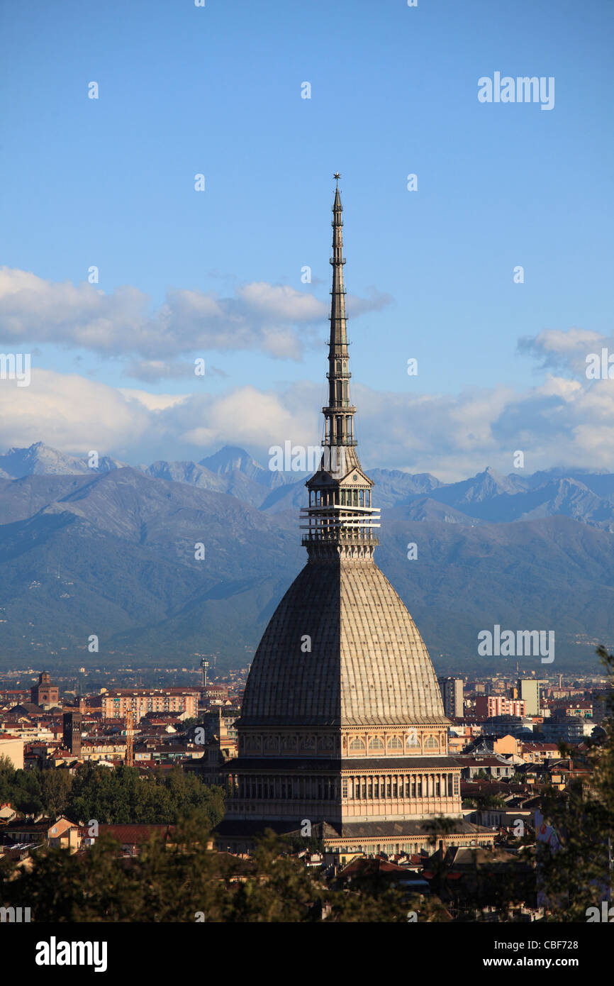 L'Italie, Piémont, Turin, Mole Antonelliana, vue générale, d'horizon, Banque D'Images