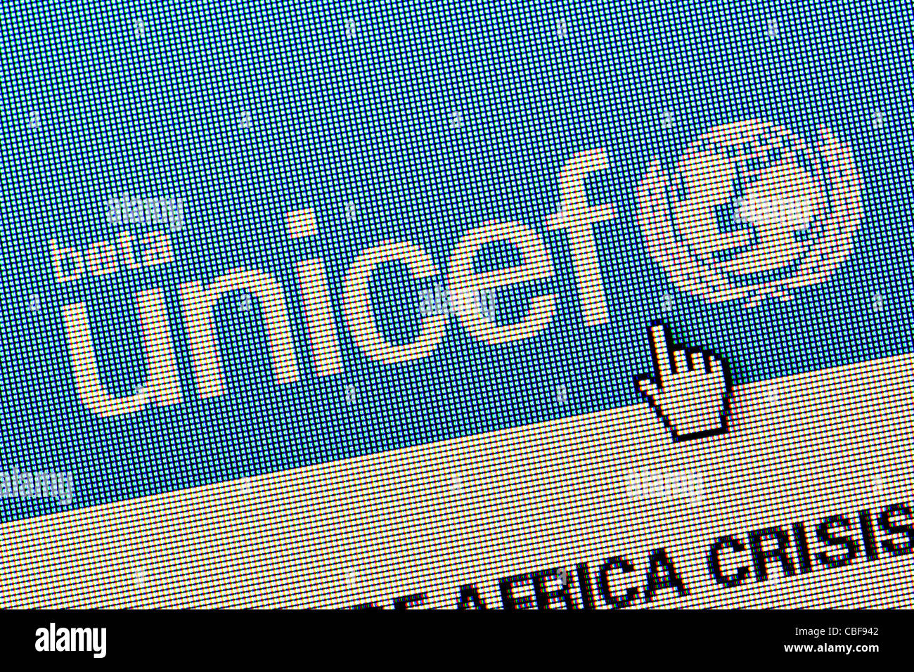 Logo de l'UNICEF et le site web close up Banque D'Images