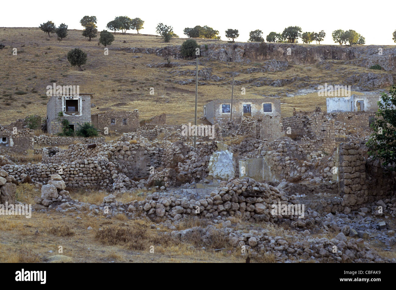 Les villages kurdes en Turquie à sac et villageois kurdes contraints de fuir leurs foyers dans les années 90. Plus de 3 000 de ces villages. Banque D'Images