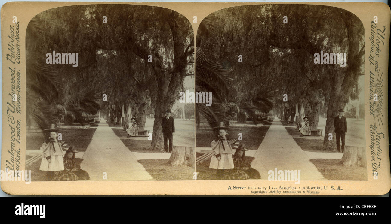 Une rue de belle Los Angeles, Californie, États-Unis d'Amérique 1898 Banque D'Images