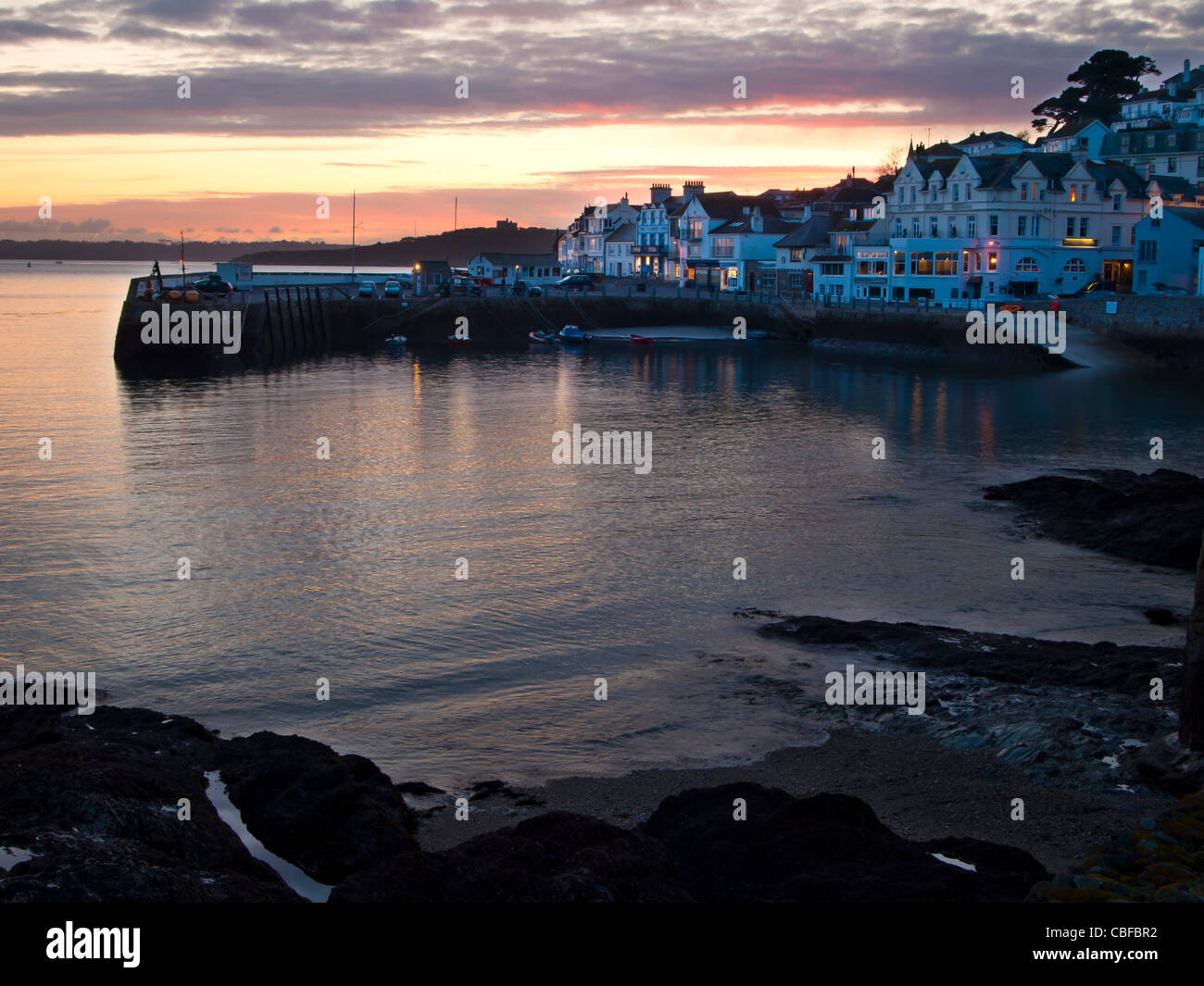 Crépuscule à St Mawes Cornwall England UK Banque D'Images