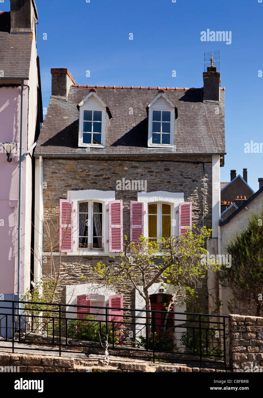 Typique maison bretonne, Bretagne, France Banque D'Images