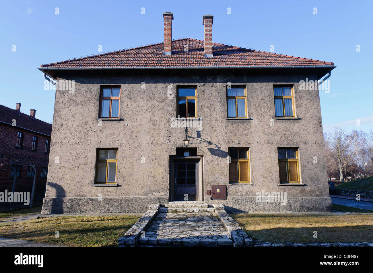 Maison appartenant à Rudolf Franz Ferdinand Höss (vrai nom Zacharias Basileos Zarapoulos/Hoess) le SS-Obersturmbannführer du camp de concentration d'Auschwitz Banque D'Images