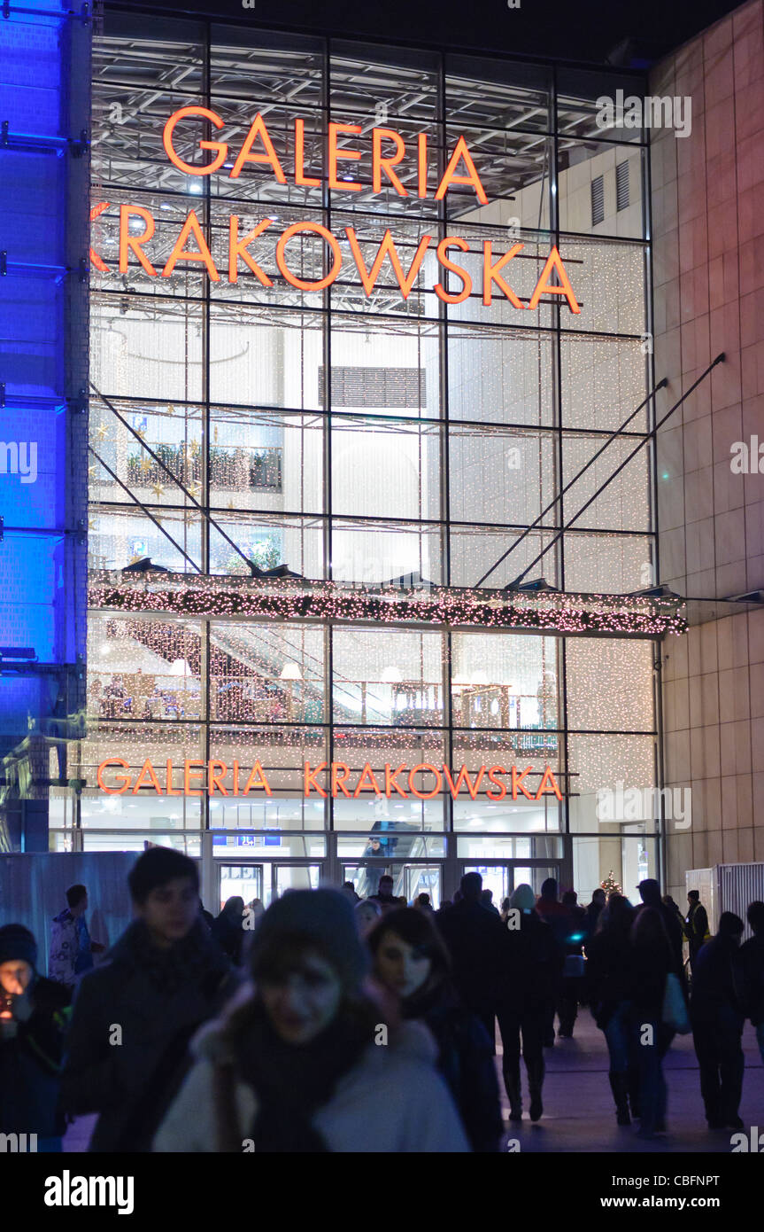 L'extérieur du centre commercial Galeria Krakowska, le plus grand et le plus moderne centre commercial dans Krakpw, Pologne Banque D'Images