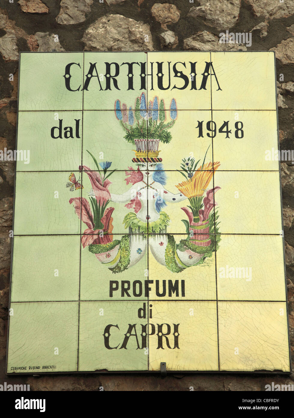 L'Italie, Campanie, Capri, parfum boutique sign, Banque D'Images