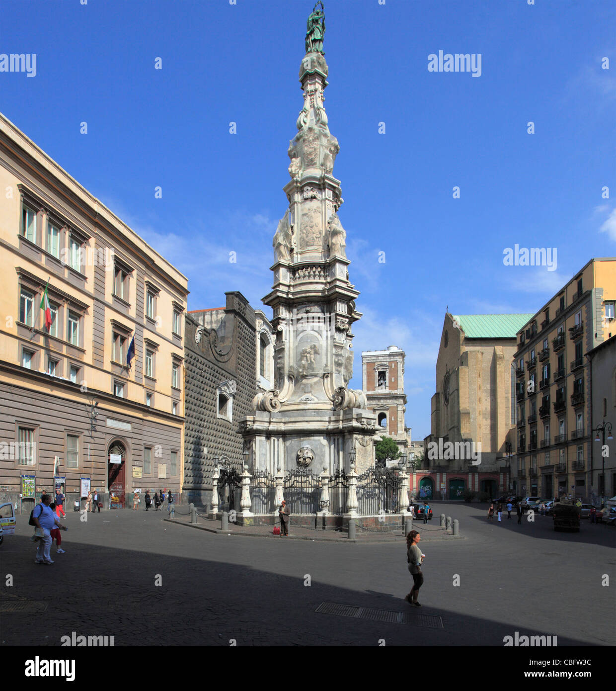 L'Italie, Campanie, Naples, Piazza del Gesù Nuovo, dell'Immacolata, Guglia Banque D'Images