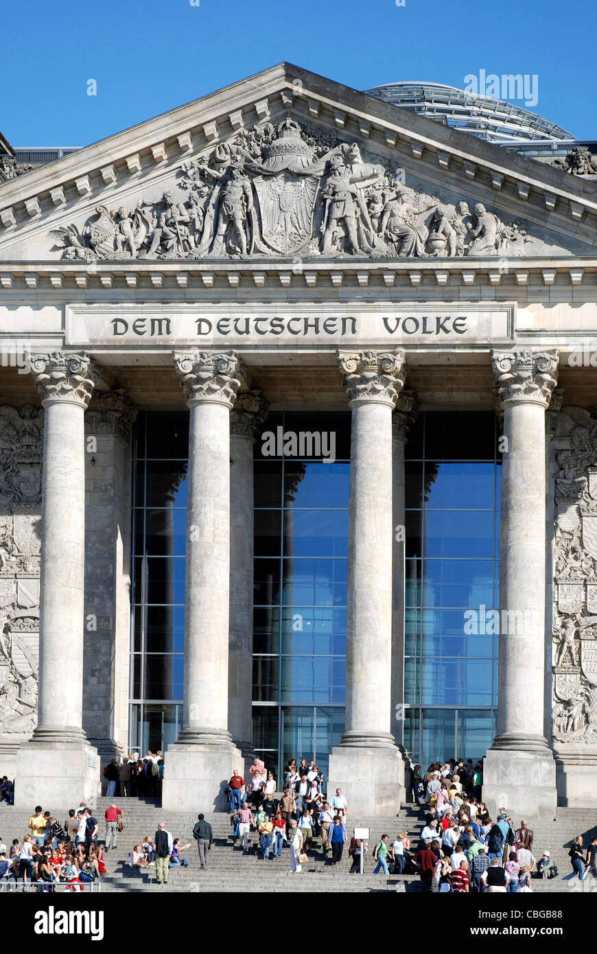 Bâtiment du Reichstag allemand à Berlin - siège du Bundestag, le Parlement fédéral allemand. Banque D'Images
