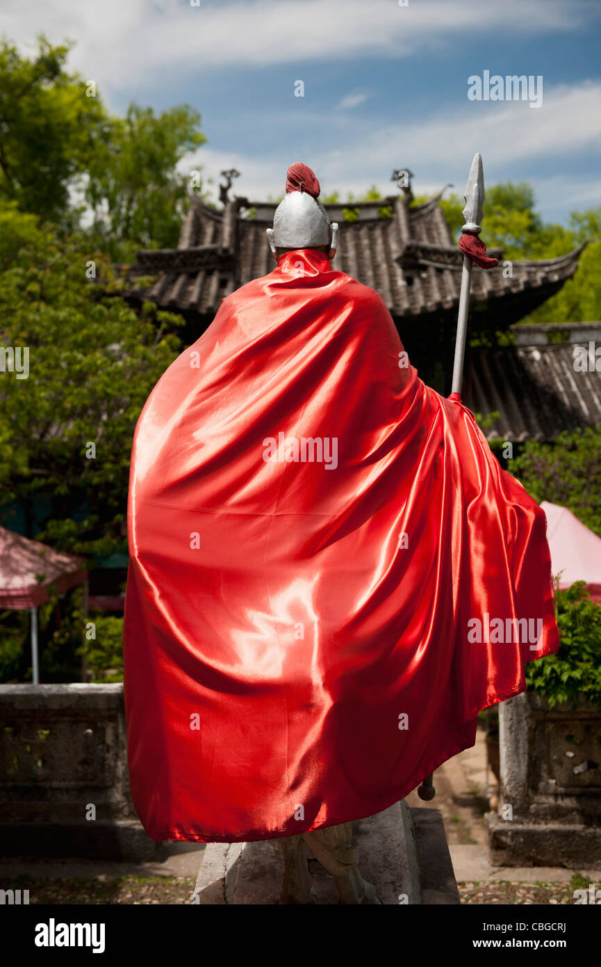 Statue de guerrier chinois ancien à Lijiang, Chine Banque D'Images