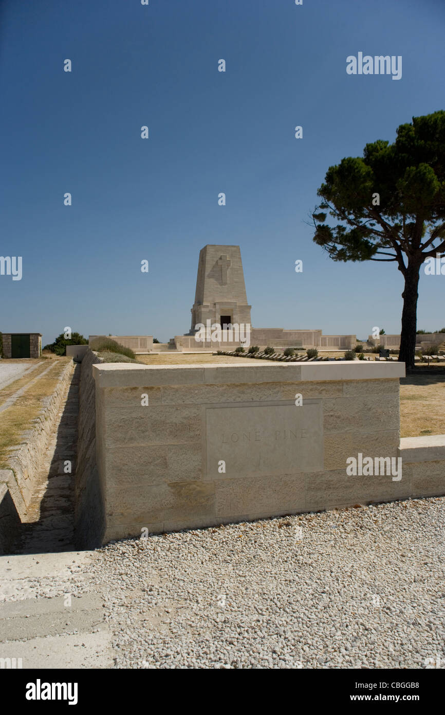 Lone Pine Memorial et Conmmonwealth War Graves Commission Cimetière dans le domaine de l'Anzac à Gallipoli Banque D'Images