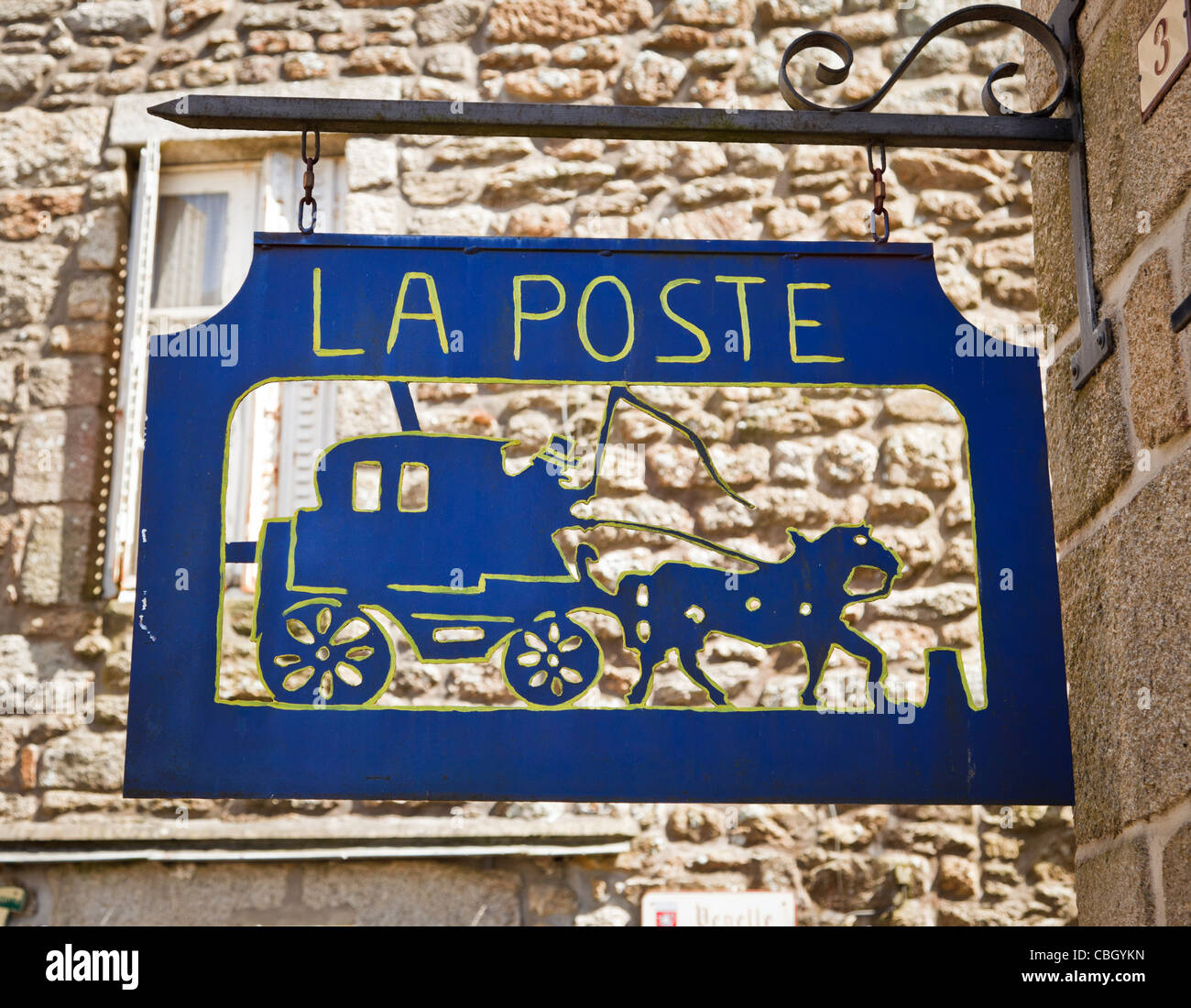 La Poste - bureau de poste - signe, France Banque D'Images