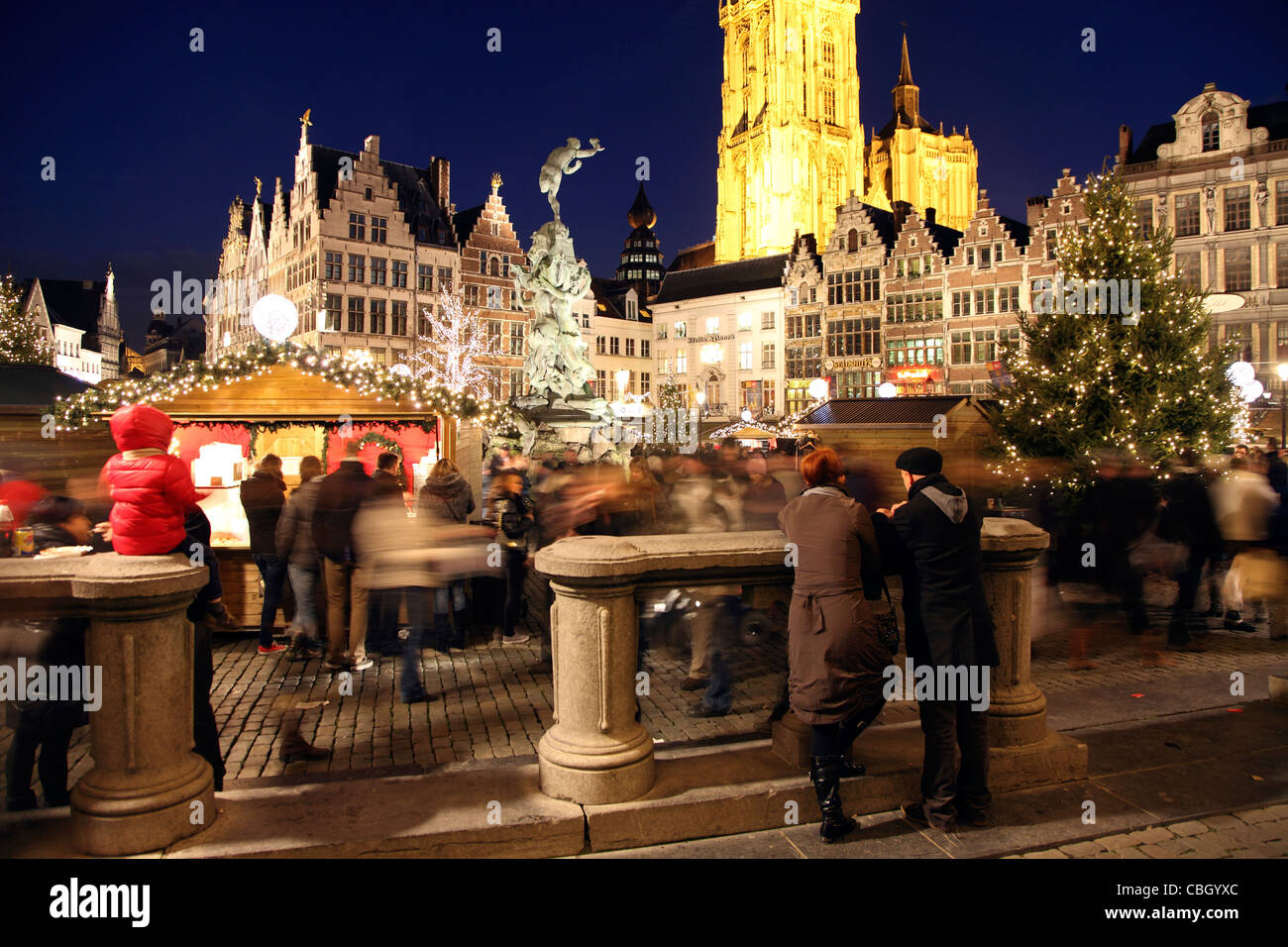 Marché de Noël de la vieille ville, sur la GrandPlace d'Anvers