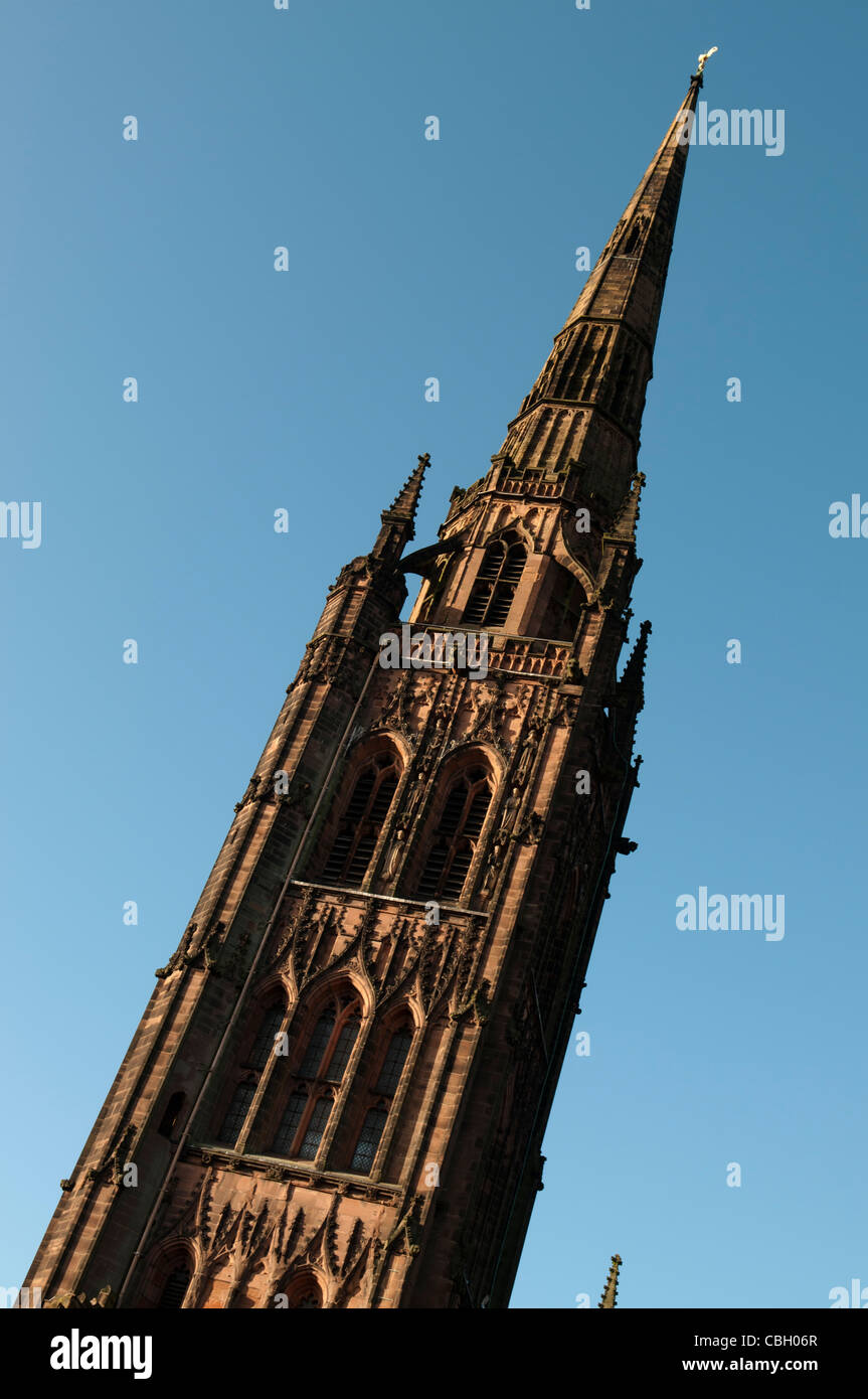 Vieille Cathédrale de Coventry Tower Banque D'Images