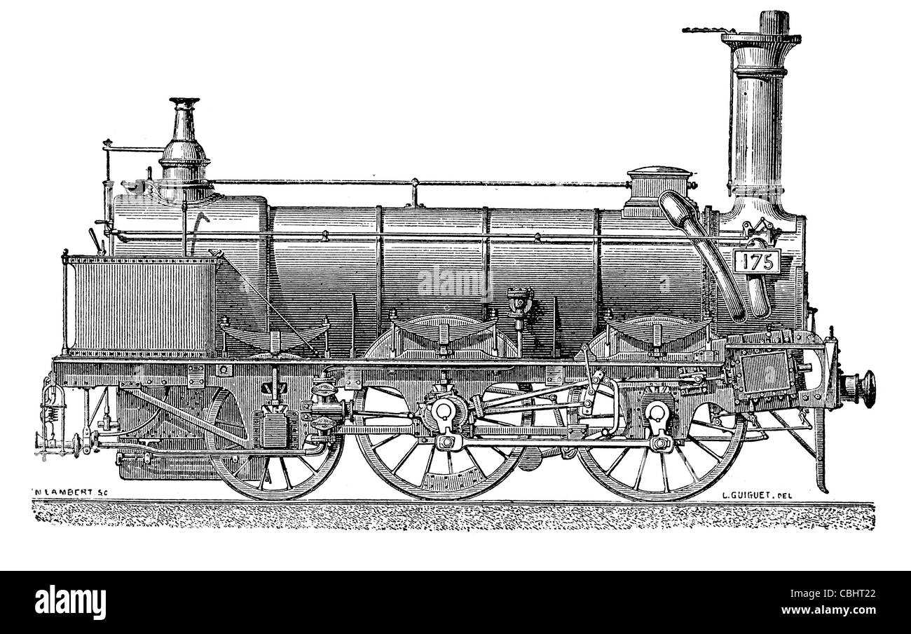 Mécanisme de pompe d'alimentation de la locomotive de la transmission d'un véhicule ferroviaire transport ferroviaire moteur à vapeur voiture-coach véhicule les voies de déplacement Banque D'Images