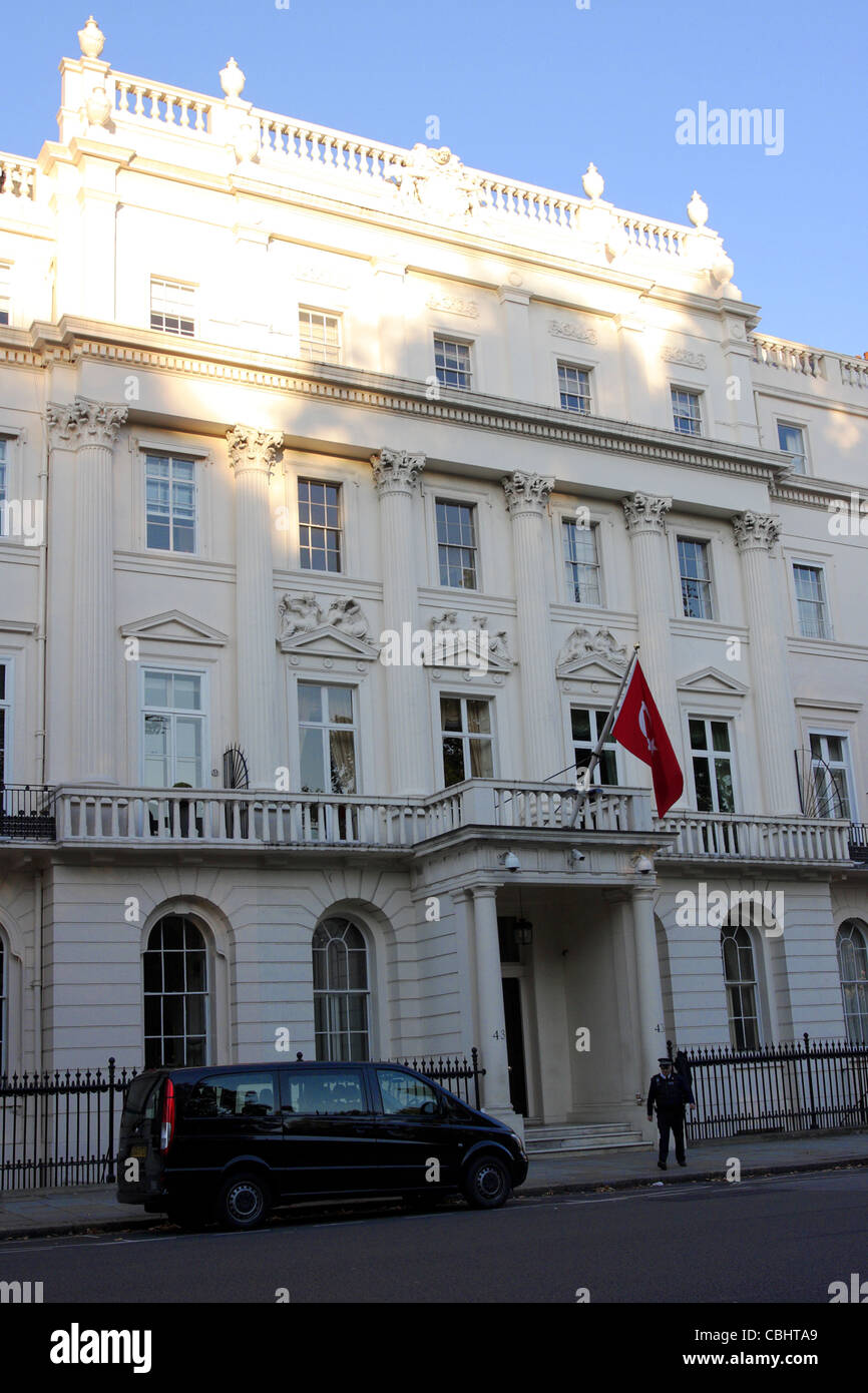 L'ambassade de Turquie à Belgrave Square, Londres. Banque D'Images