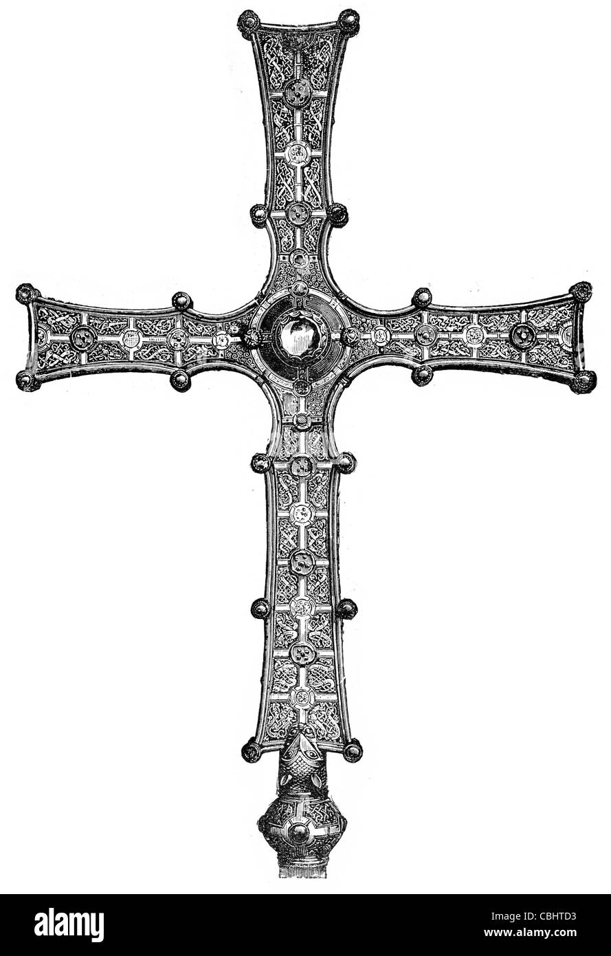 Croix de cong irlandais du 12ème siècle orné de croix de procession chrétienne cusped Tairrdelbach Ua Conchobair Roi Connacht Banque D'Images
