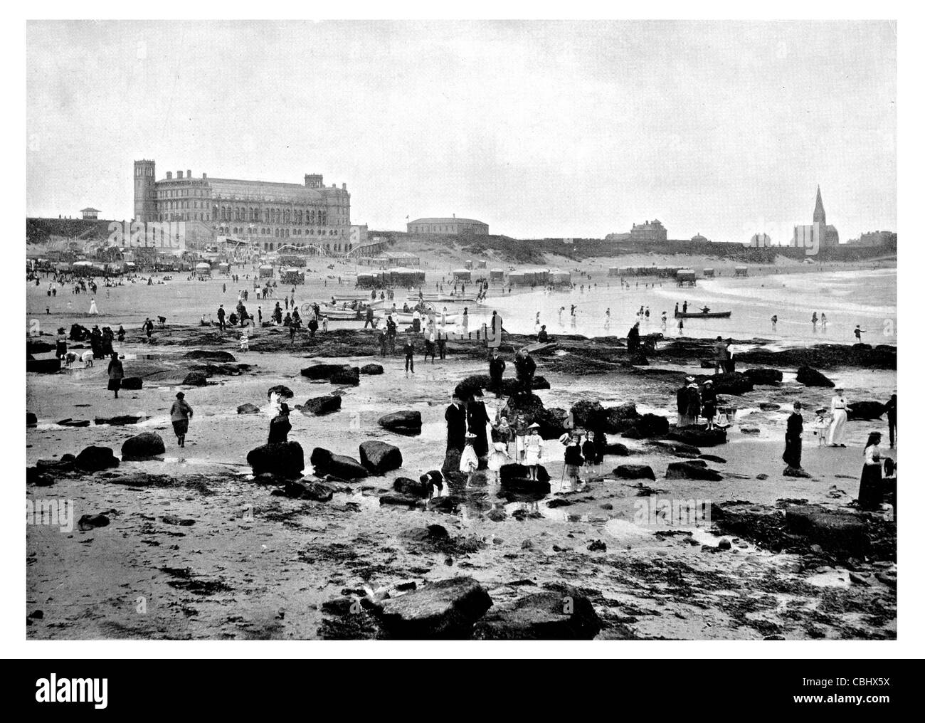 Tynemouth Tyne Wear Angleterre parc aquatique sous-marin Grand Parade rock Seal Cove plage piscine pataugeoire période Victorienne. Banque D'Images