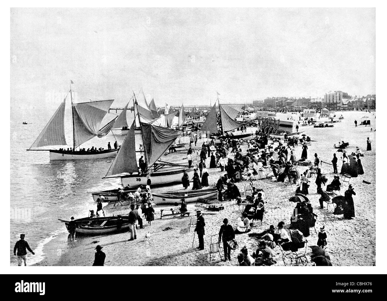 Ville côtière de Great Yarmouth Norfolk Angleterre station balnéaire de pêche du hareng, de l'industrie de pêche Bateau à voile Voile fisherman Banque D'Images