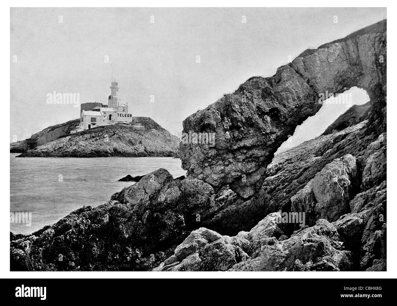 Mumbles Swansea Bay Head Lighthouse island landmark tower station de sauvetage Banque D'Images