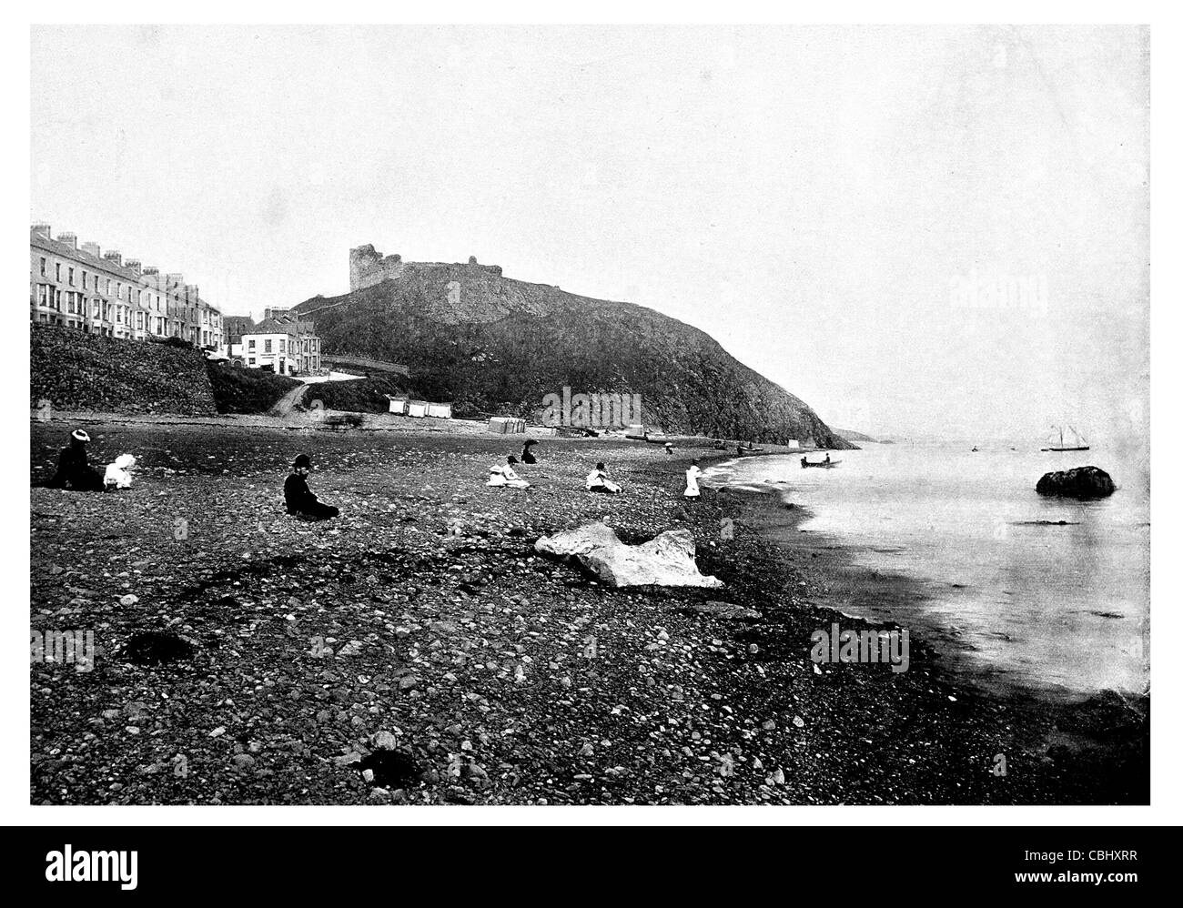 Château de Criccieth Ville La Baie Cardigan Gwynedd au Pays de Galles seaside resort beach Banque D'Images