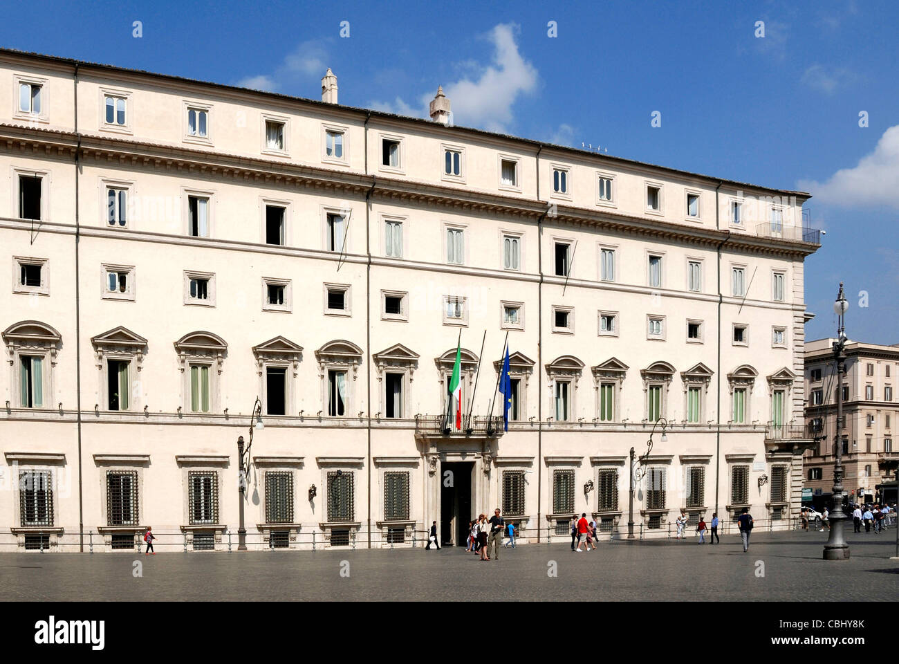 Palais Chigi à Rome - Résidence du Premier ministre italien. Banque D'Images