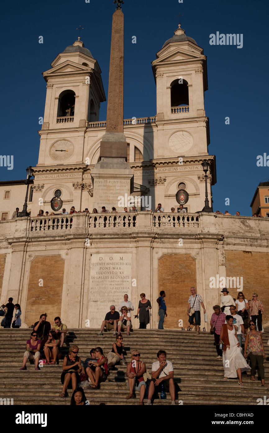 Chiesa della Trinita dei Monti Église ; Espagne ; Rome, Italie Banque D'Images