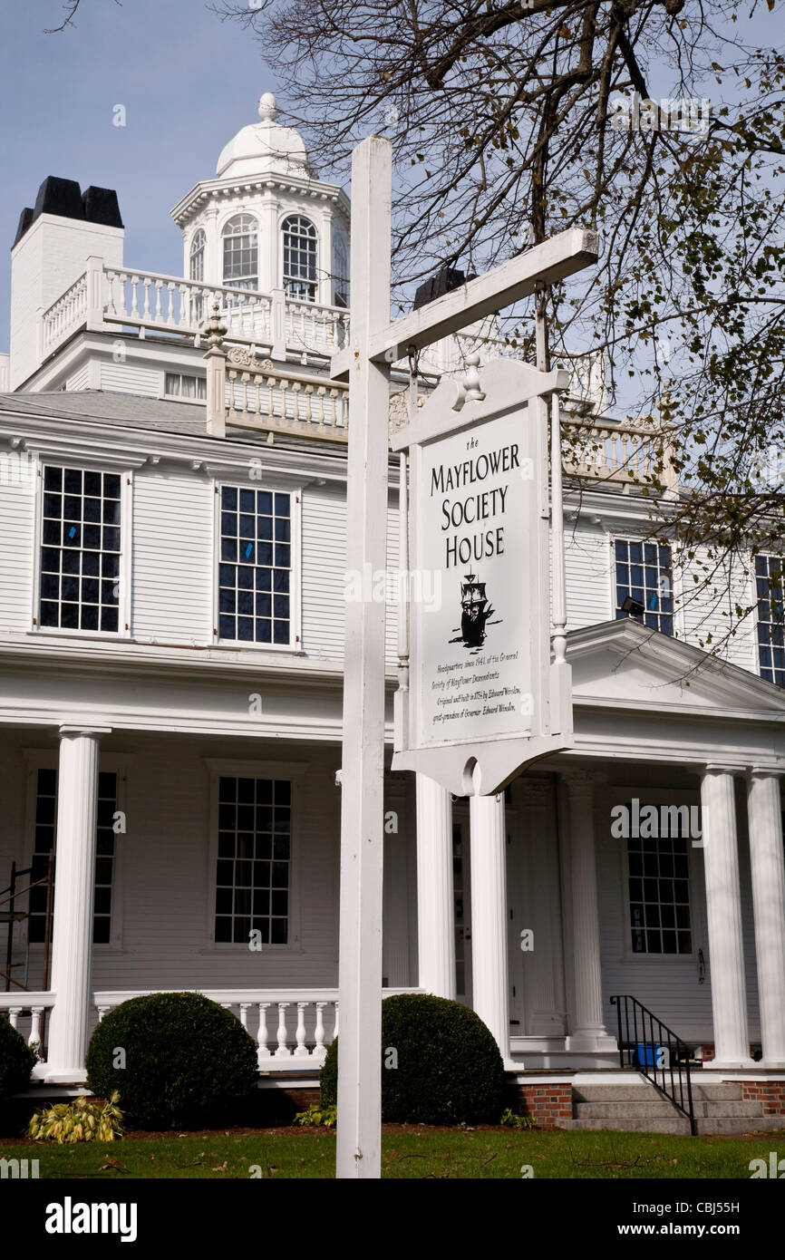 La Société générale de la société Mayflower descendants, House, Plymouth , MA Banque D'Images