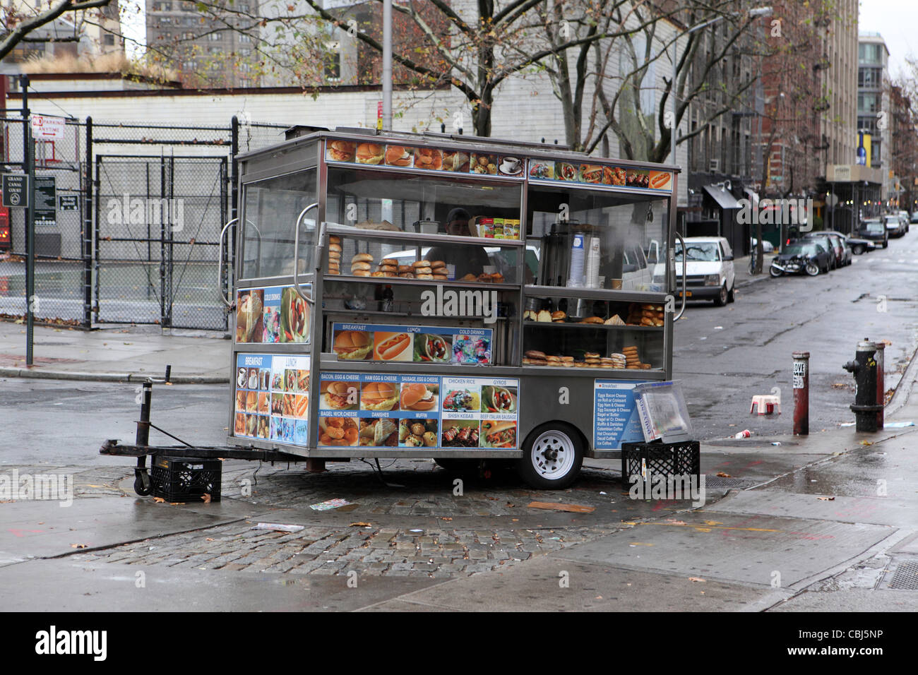 Restauration rapide caravane vendeur de rue, Manhattan, New York City, New York, USA Banque D'Images