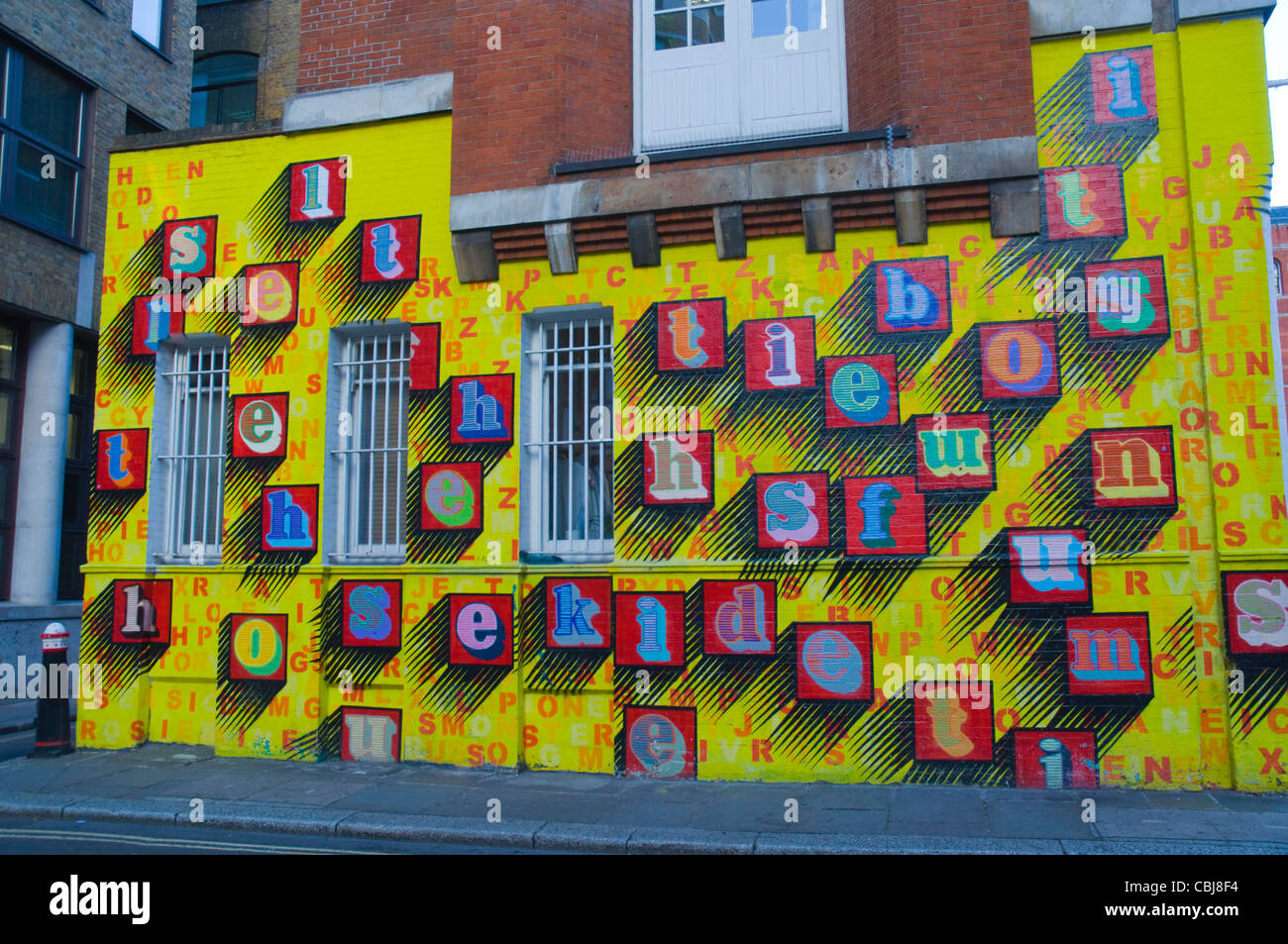 Mur dans Shoreditch East London England UK Europe Banque D'Images