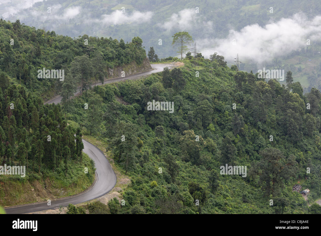 La route au Bhoutan Banque D'Images