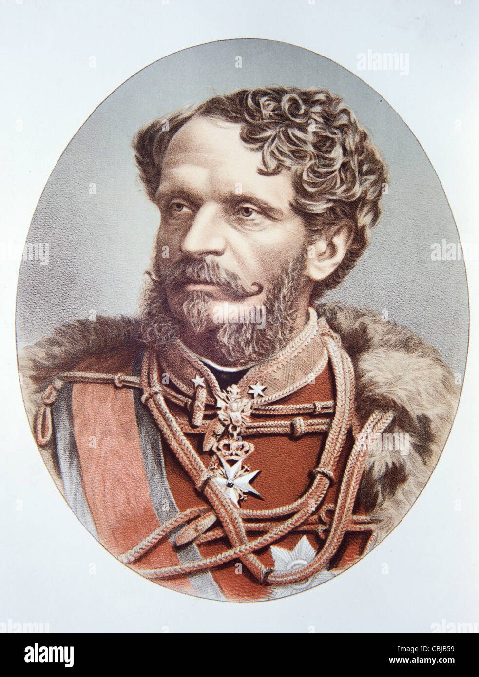 Portrait du comte Gyula Andrassy (1823-90) ou de Julius Andrassy, homme d'État et homme politique hongrois, Premier ministre (1867-71). Illustration ancienne ou gravure Banque D'Images