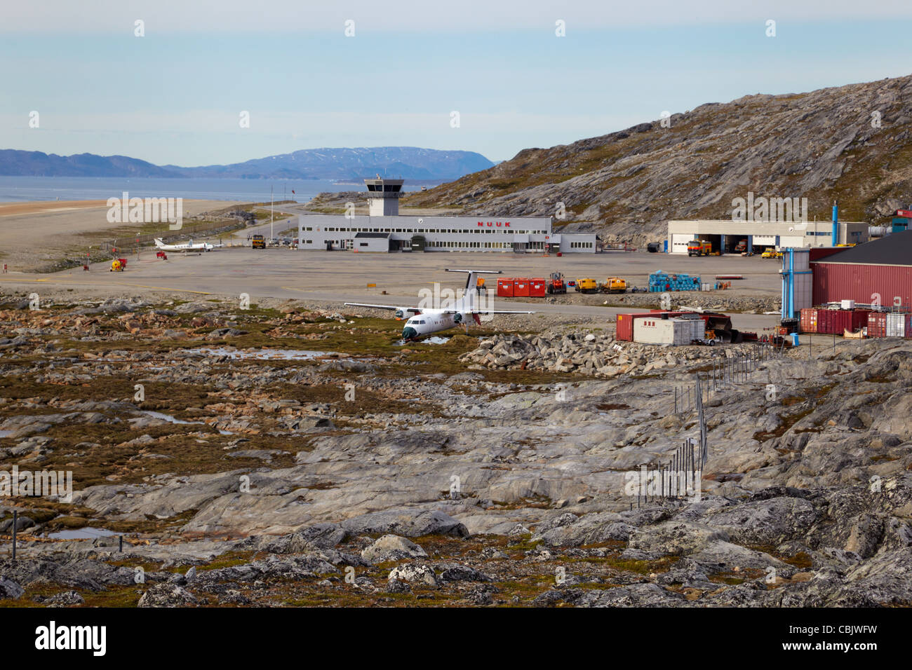 L'aéroport de Nuuk, Groenland Banque D'Images