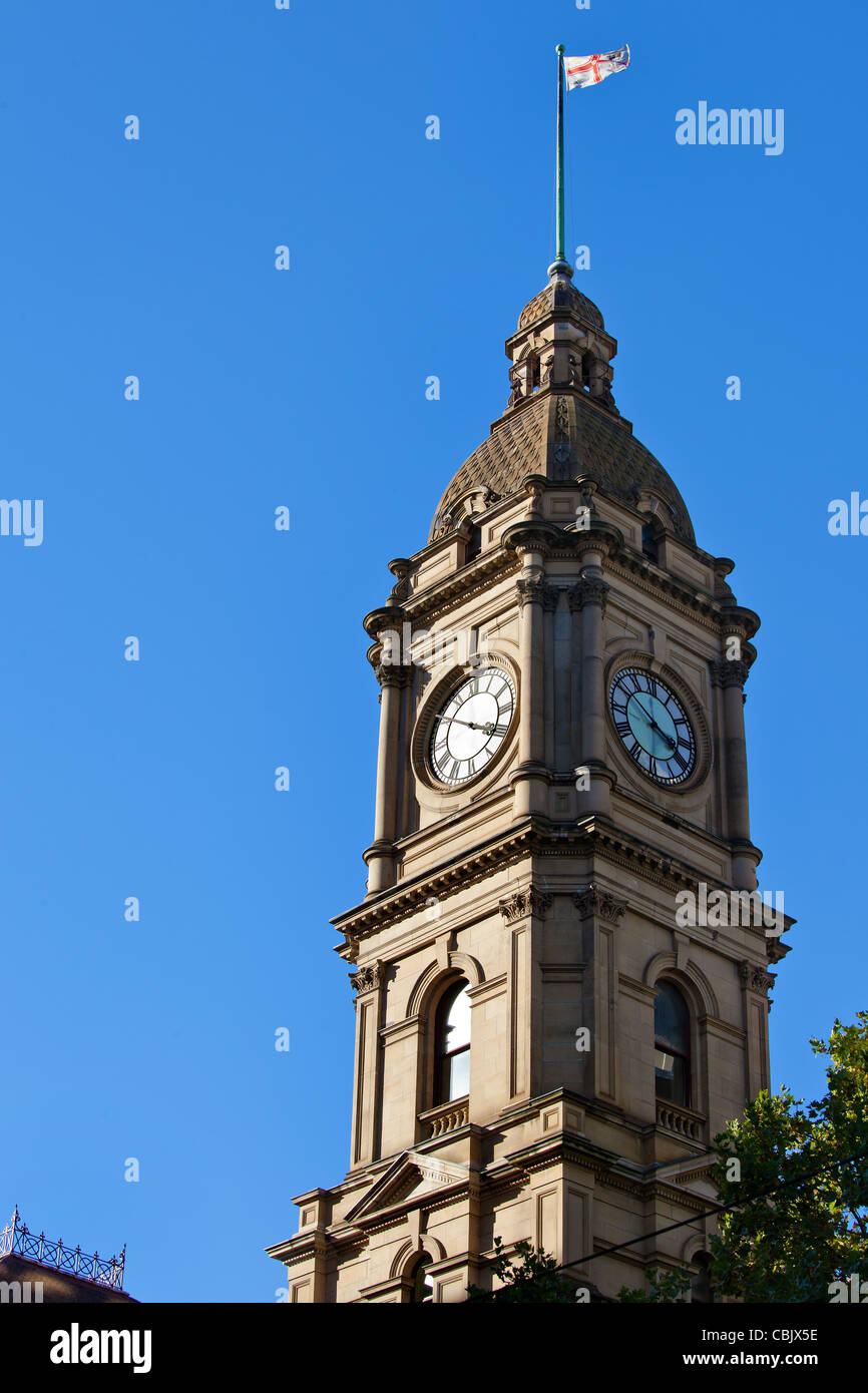 Melbourne Australie tour de l'horloge L'architecture dans le centre-ville Prince Alfred's Tower à l'hôtel de ville achevé en 1870 en Banque D'Images