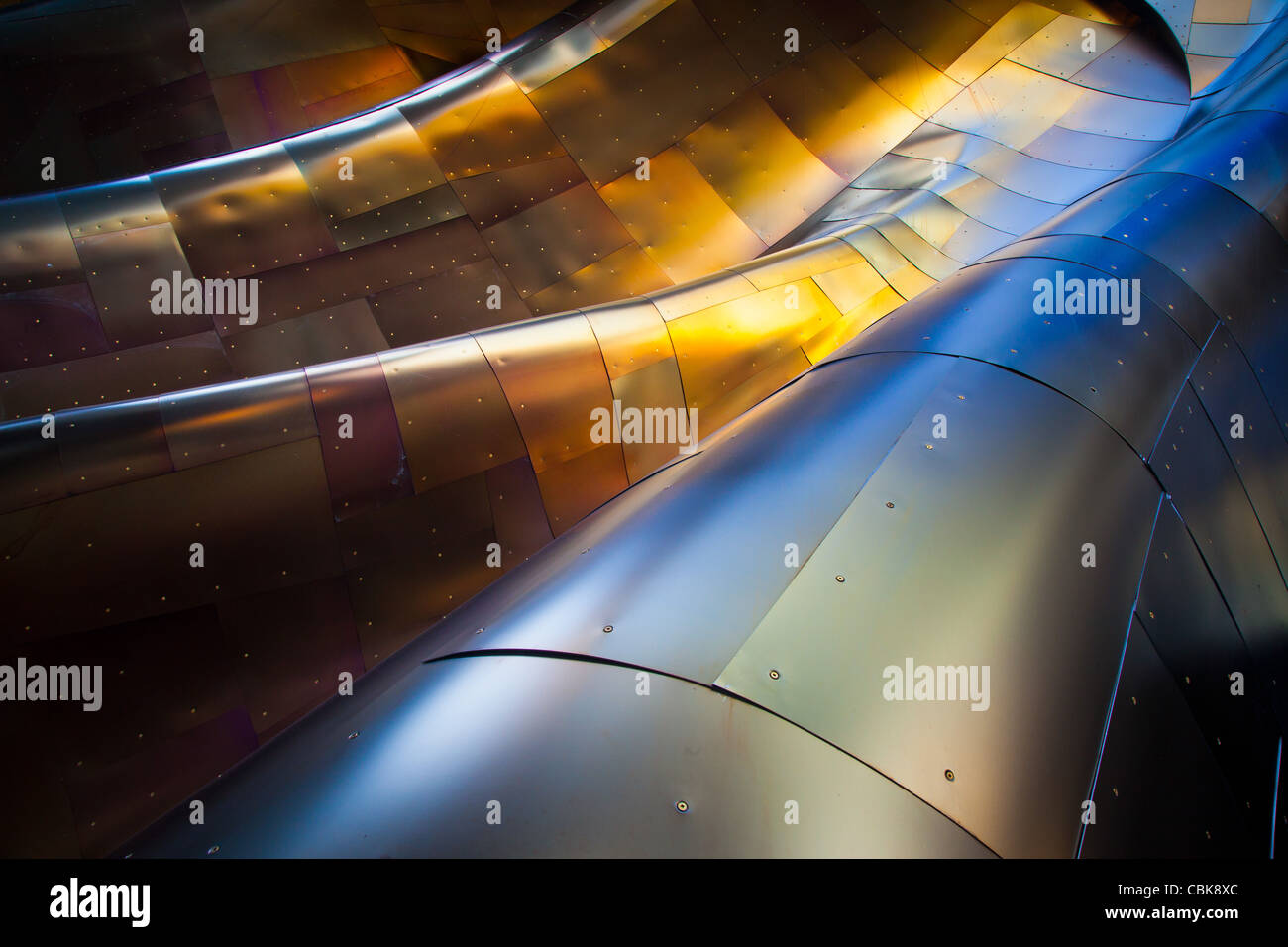 Panneaux de parois métalliques de l'Experience Music Project (EMP) à Seattle Banque D'Images