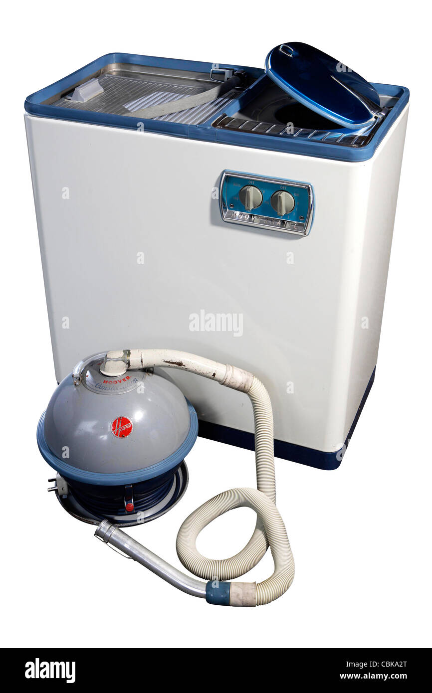 Hoover aspirateur le plus Constellation et lits jumeaux baignoire Lave-linge Hoovermatic Banque D'Images