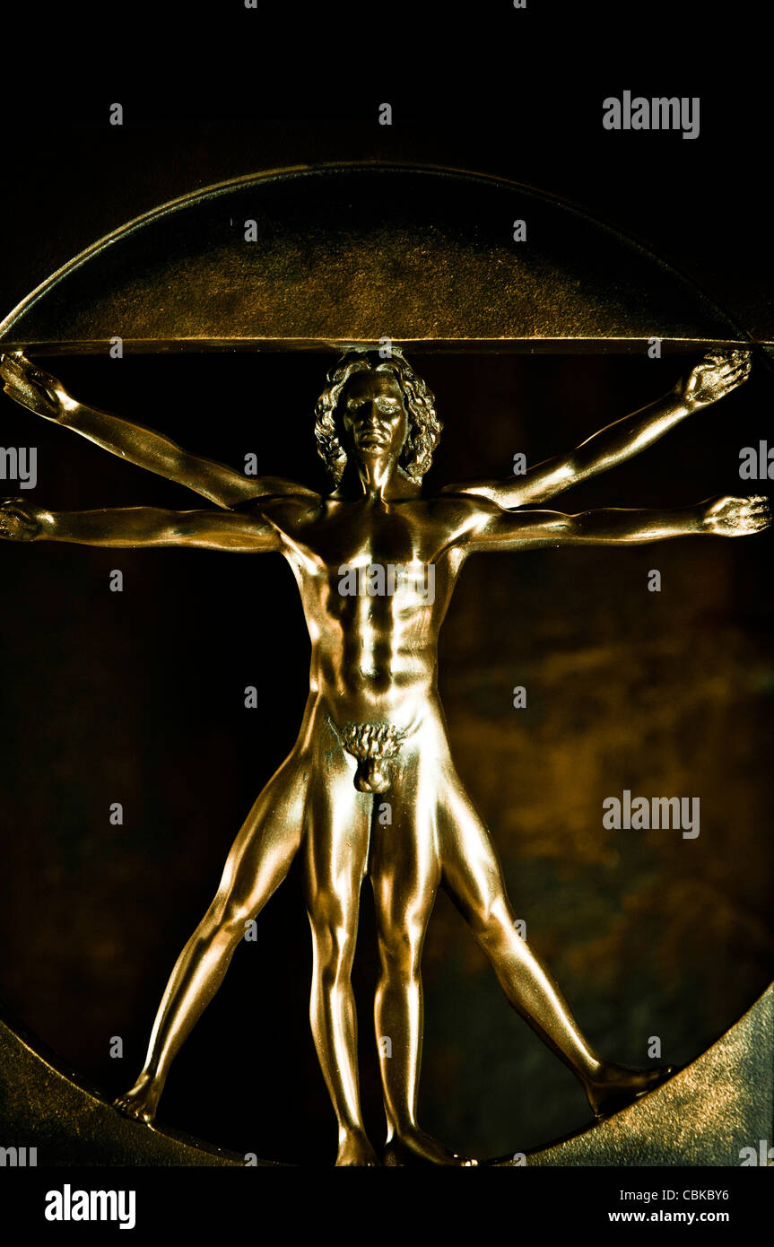 Sculpture l'homme de Vitruve Banque D'Images