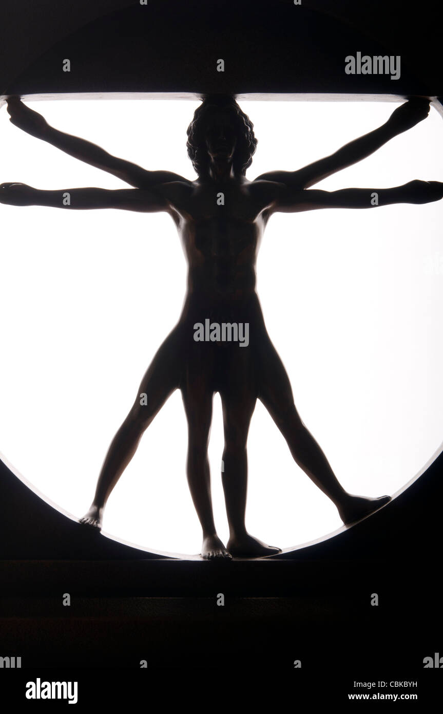 Sculpture l'homme de Vitruve Banque D'Images