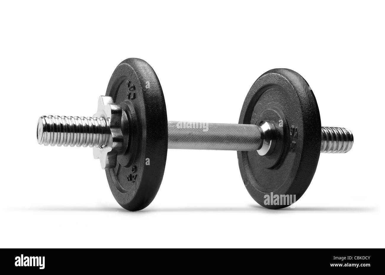 Dumbbel (clipping path) sur fond blanc Banque D'Images