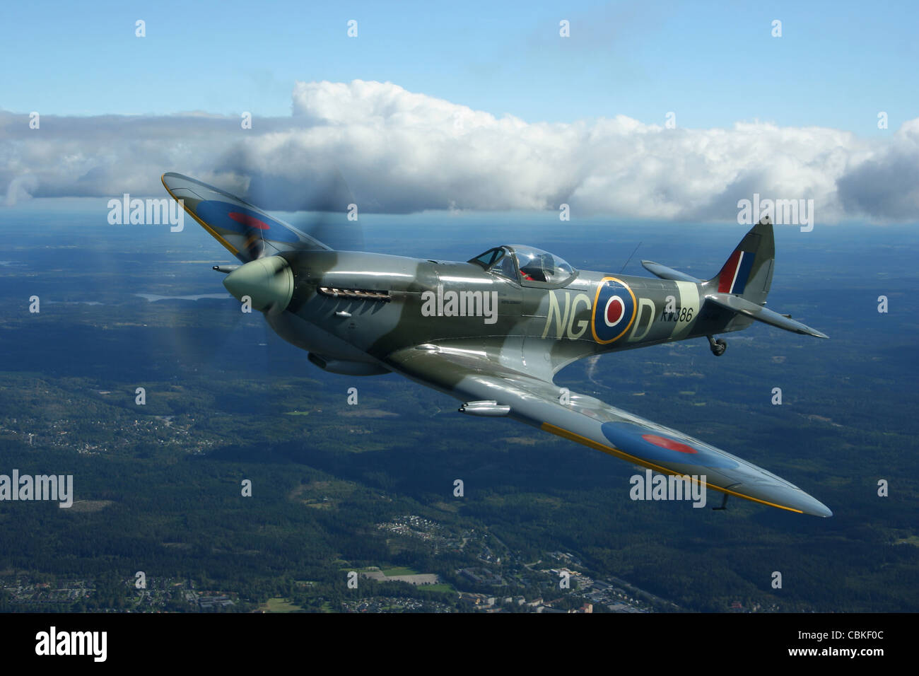 Boras, Suède - Supermarine Spitfire Mk.XVI warbird de chasse de la Royal Air Force. Banque D'Images