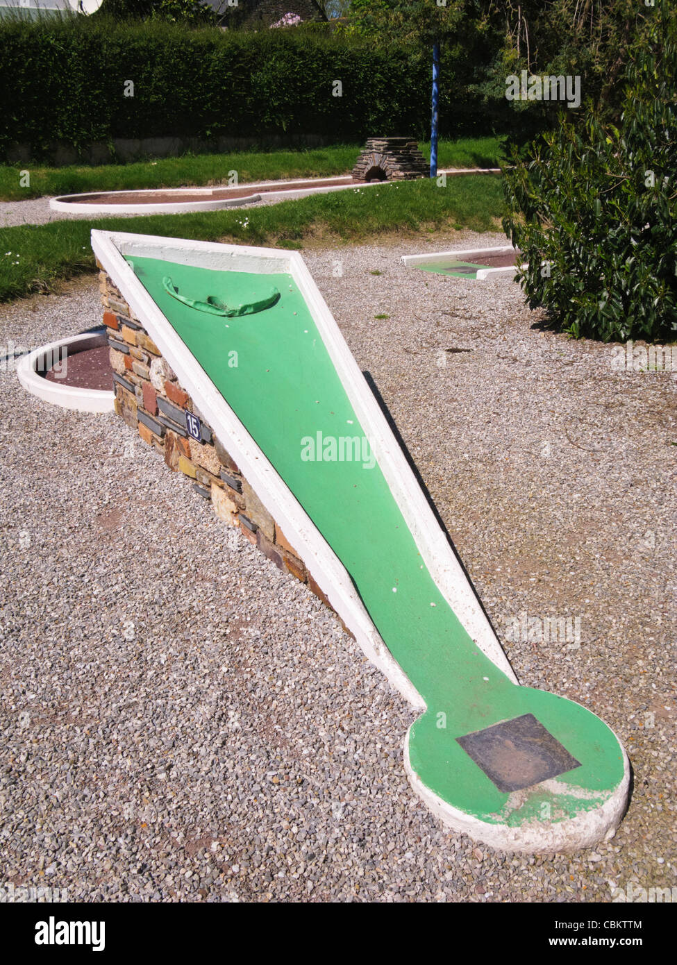 Trou sur un golf miniature Banque D'Images