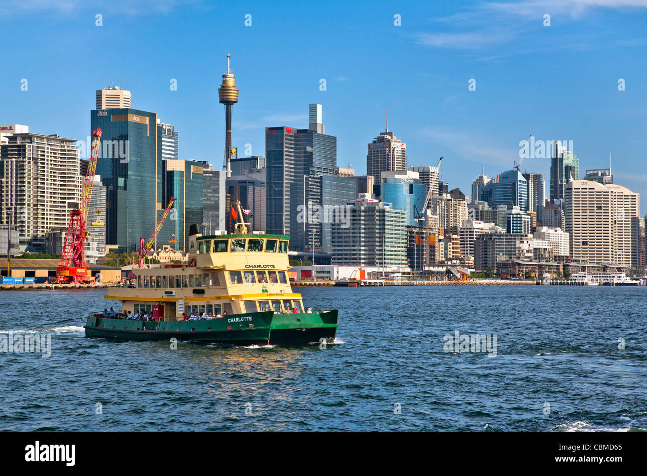 L'Australie, NSW, Sydney, vue sur Darling Harbour et sur la ville à Millers Point Banque D'Images