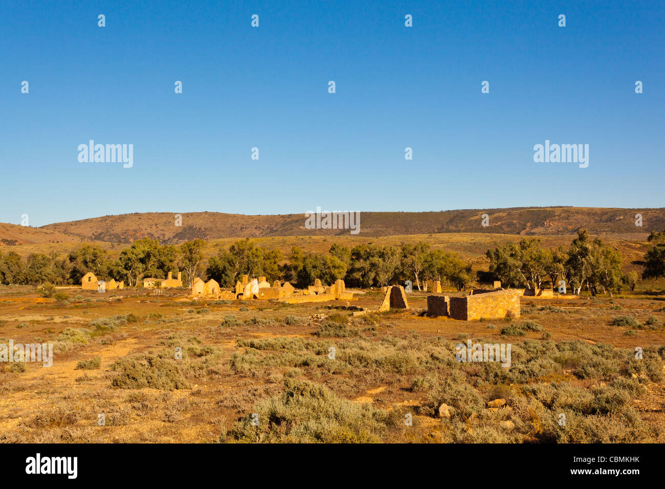 Ruines de Kanyaka Homestead près de Hawker dans la chaîne de Flinders en Australie du Sud de l'outback Banque D'Images