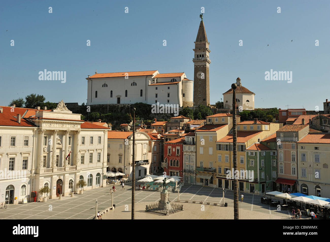 Quartier historique de Piran, Slovénie, péninsule de l'Istrie Banque D'Images