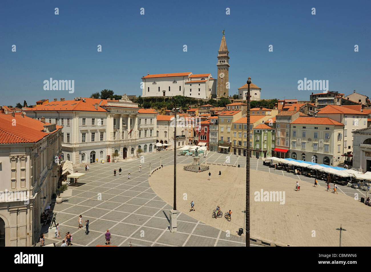 Quartier historique de Piran, Slovénie, péninsule de l'Istrie Banque D'Images