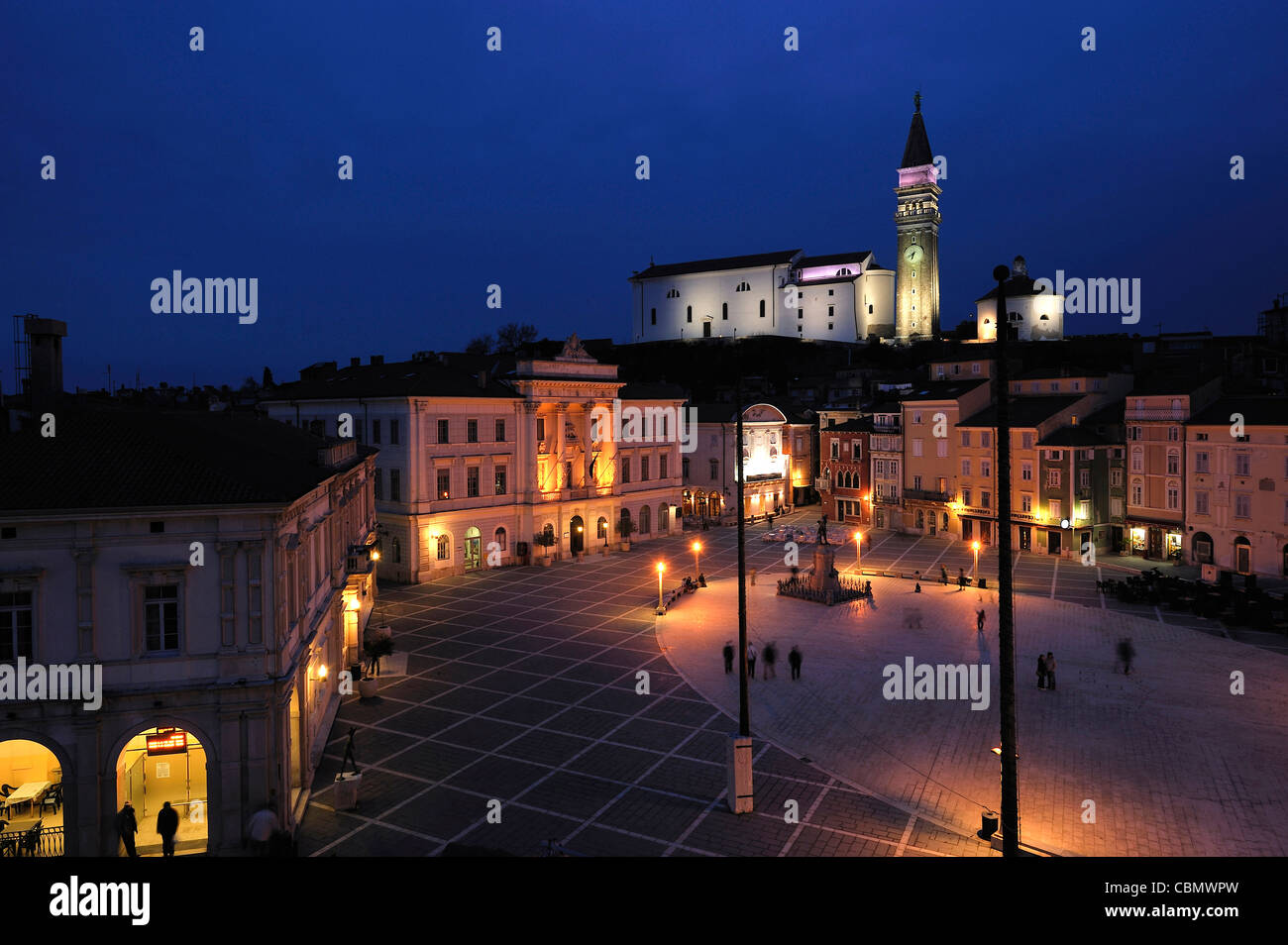 Quartier historique de Piran, Slovénie, péninsule de l'Istrie Banque D'Images