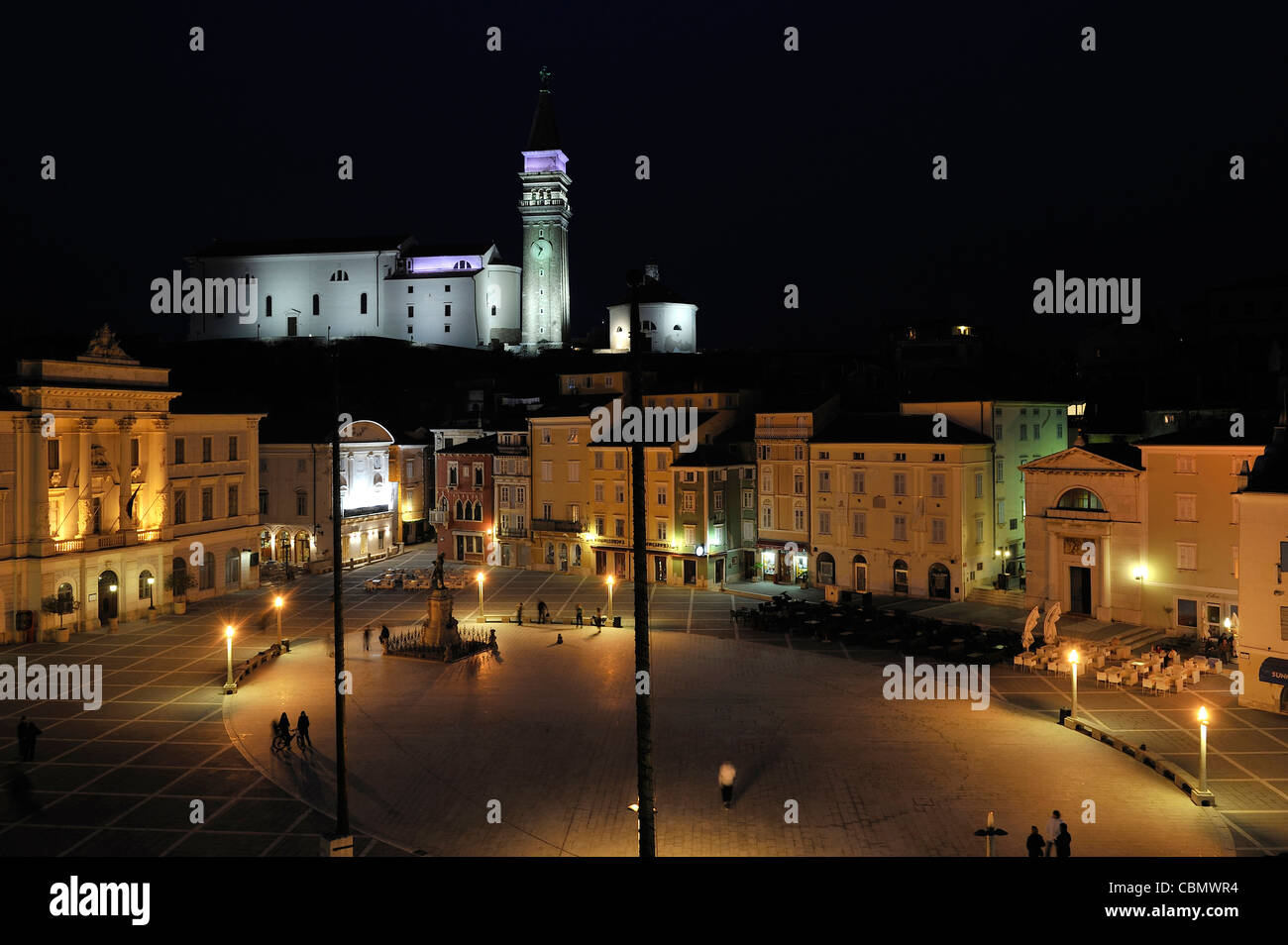 Quartier historique de Piran, Slovénie, péninsule de l'Istrie Banque D'Images