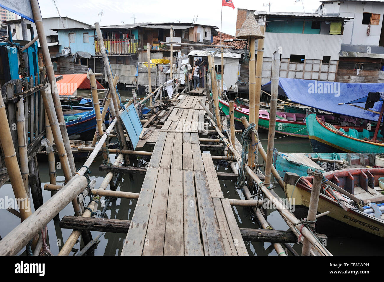 Taudis Sunda Kelapa, Jakarta, Indonésie Banque D'Images
