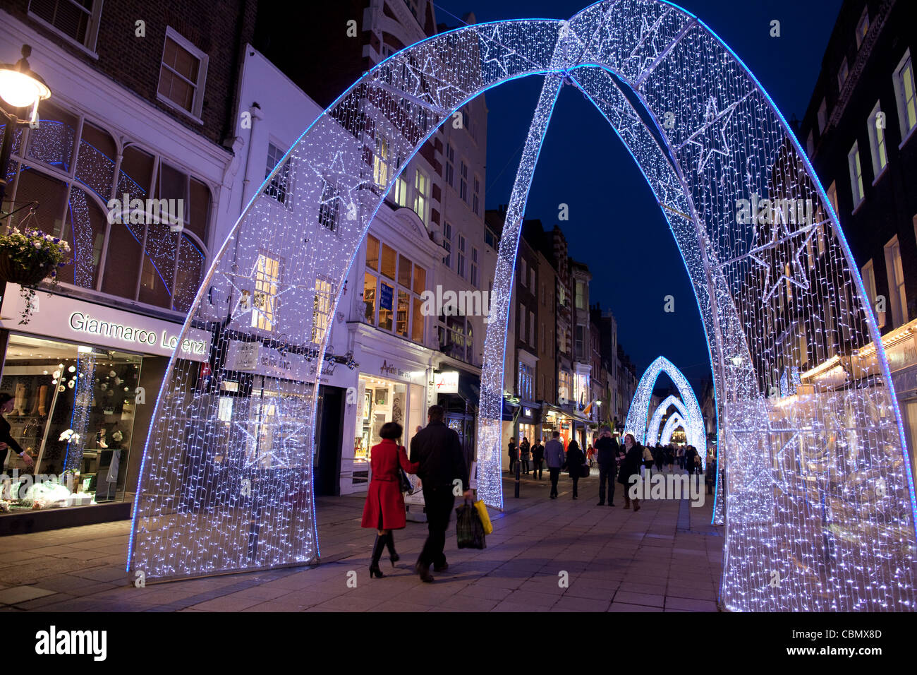 Décorations de Noël sur South Molton Street, London, UK. Photo:Jeff Gilbert Banque D'Images