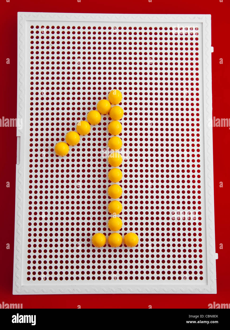 Numéro un symbole jaune mosaïque Banque D'Images